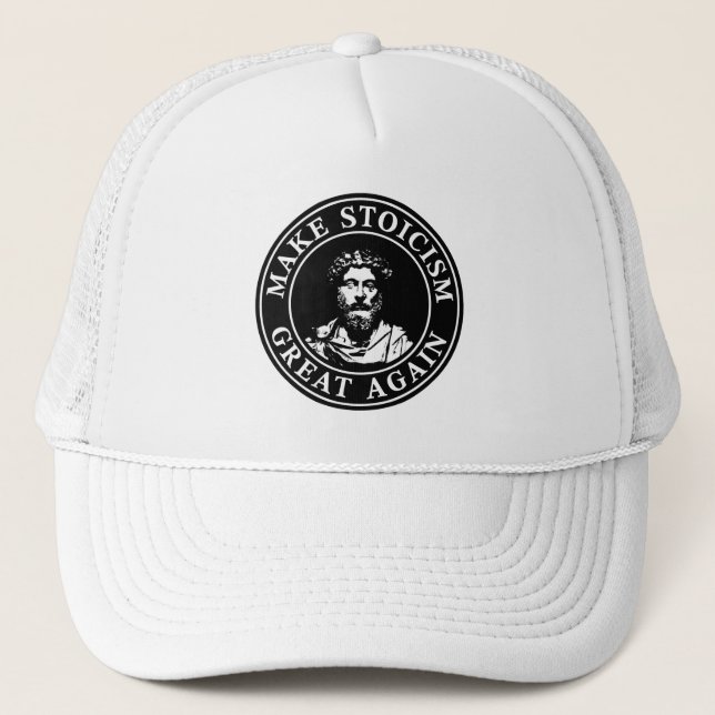 Make Stoicism Great Again (white) Trucker Hat (Front)