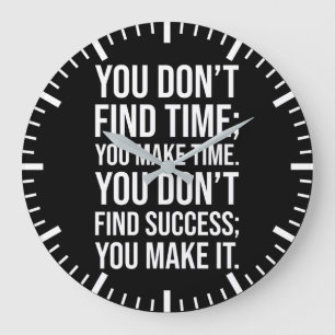 Make Success - Hustle Grind Motivational Large Clock