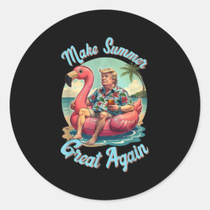 Make Summer Great Again Donald Trump Vacation Hawa Classic Round Sticker