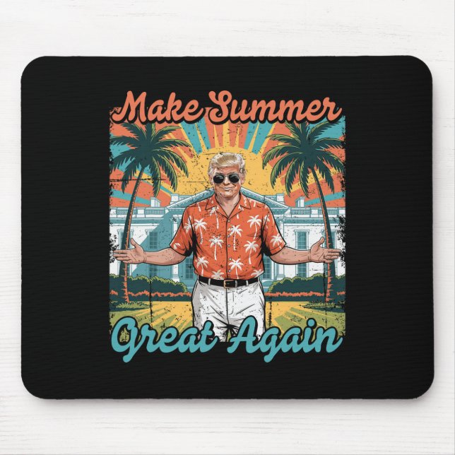Make Summer Great Again Funny Donald Trump Vacatio Mouse Pad (Front)