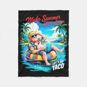 Make Summer Great Again Funny President Chicken Ta Fleece Blanket