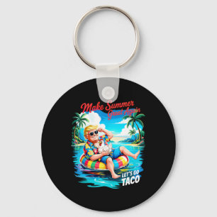 Make Summer Great Again Funny President Chicken Ta Key Ring