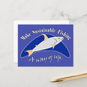 Make sustainable fishing a way of life holiday postcard