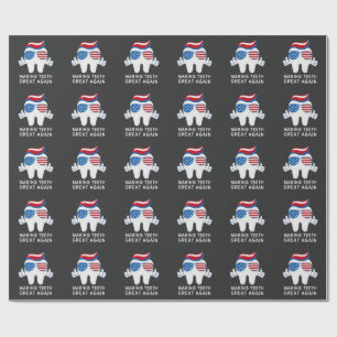 Make Teeth Great Again 4th of July Dental   Wrapping Paper