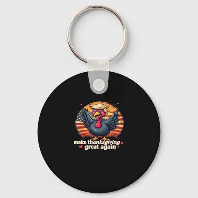 Make Thanksgiving Great Again Thanksgiving Classic Key Ring (Front)