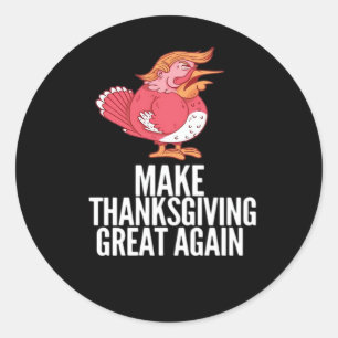 Make Thanksgiving Great Again Trumpkin – Basic Pum Classic Round Sticker
