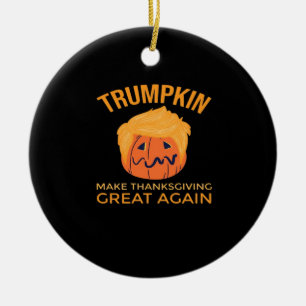 Make Thanksgiving Great Again Trumpkin Boxy Ceramic Ornament