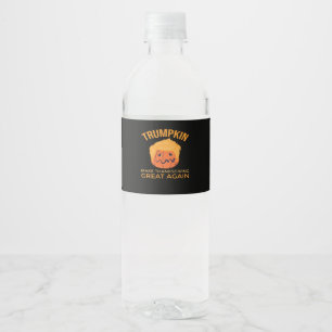 Make Thanksgiving Great Again Trumpkin Boxy Water Bottle Label