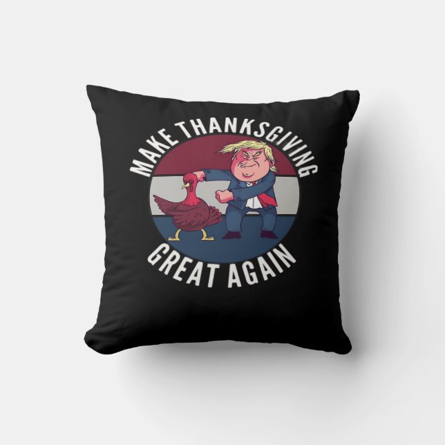Make Thanksgiving Great Again Trumpkin – Classic P Cushion (Front)