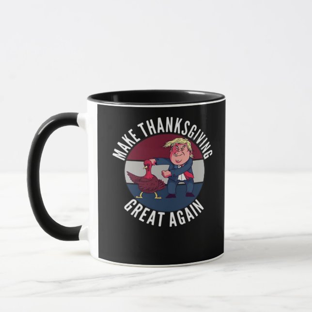 Make Thanksgiving Great Again Trumpkin – Classic P Mug (Left)