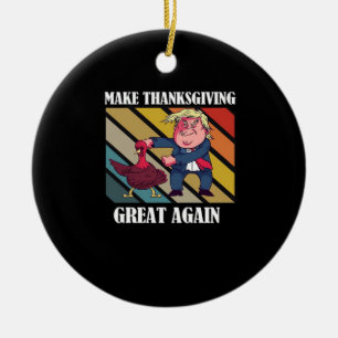 Make Thanksgiving Great Again Trumpkin – Sloth & S Ceramic Ornament