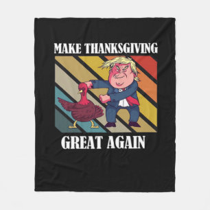 Make Thanksgiving Great Again Trumpkin – Sloth & S Fleece Blanket