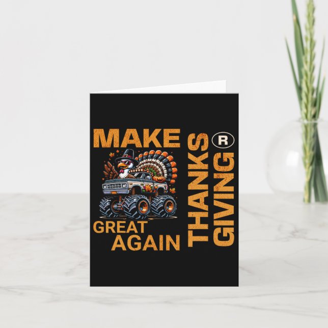 Make Thanksgiving Great Again Turkey Funny 2024  Card (Front)