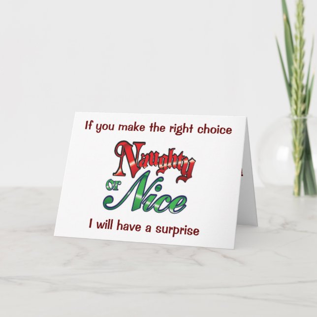 MAKE THE DECISION "NAUGHTY OR NICE" THIS YEAR? HOLIDAY CARD (Front)