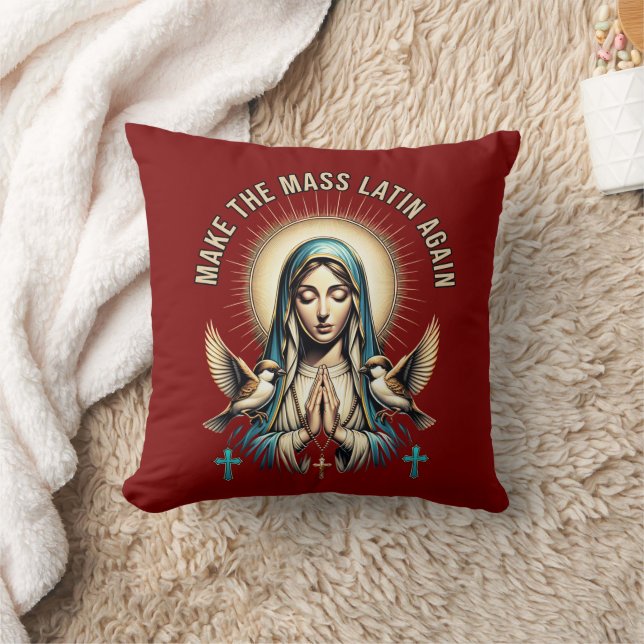 Make the Mass Latin Again Virgin Mary Pillow (Blanket)
