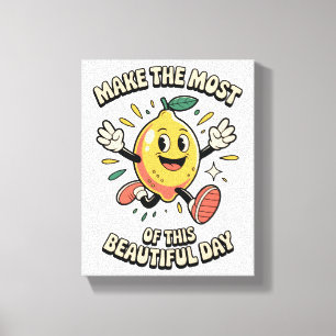 Make the Most – Lemon Poster Art Canvas Print