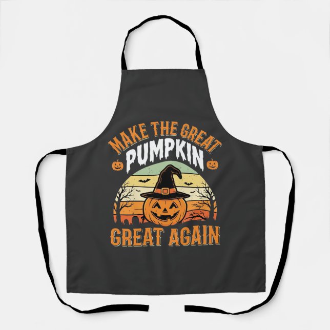 Make The Pumpkin Great Again Halloween Design_1 Apron (Front)