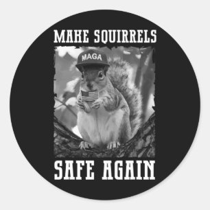 Make The Squirrels Safe Again Trump 2024 Save The Classic Round Sticker