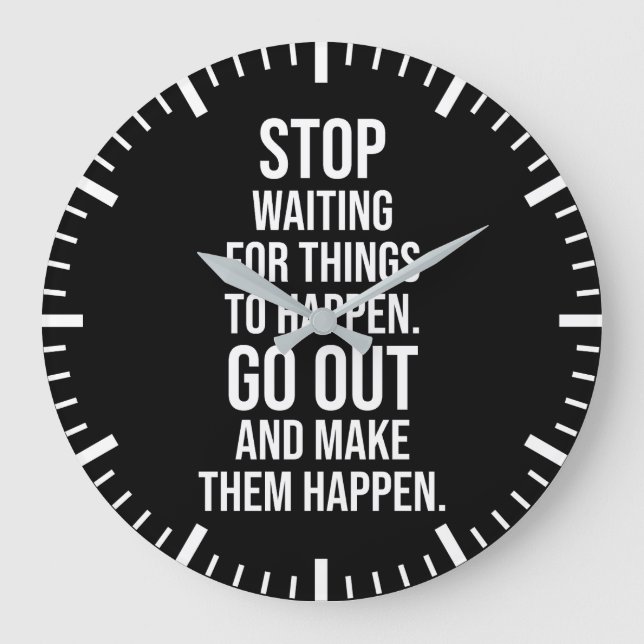 Make Things Happen - Gym, Hustle, Success, Inspire Large Clock (Front)