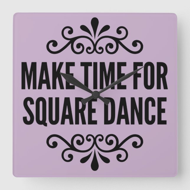 Make time for (black print) square wall clock (Front)