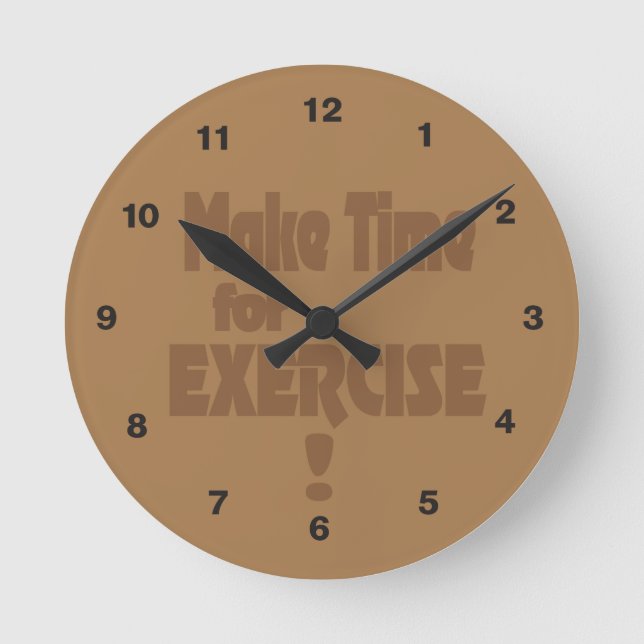 Make Time for Exercise Round Clock (Front)