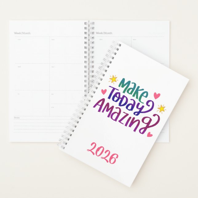 Make Today Amazing Motivational Custom Year Planner (Display)