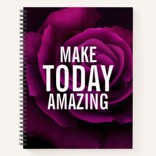 Make today Amazing Purple Rose Inspirational Notebook