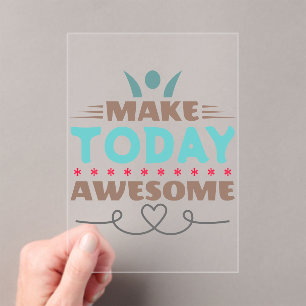 Make Today Awesome Retro Typography Acrylic Invitations