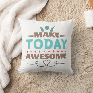 Make Today Awesome Retro Typography Cushion