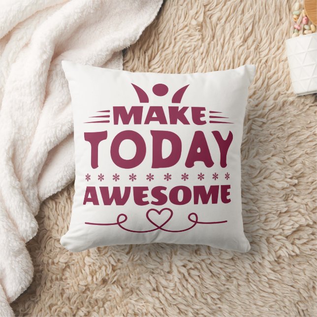Make Today Awesome Retro Typography Cushion (Blanket)