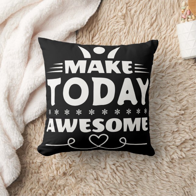 Make Today Awesome Retro Typography Cushion (Blanket)