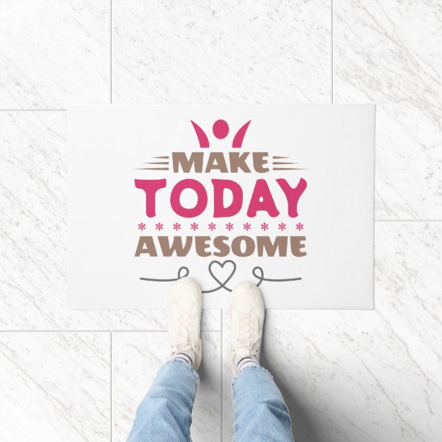 Make Today Awesome Retro Typography Doormat (Indoor)
