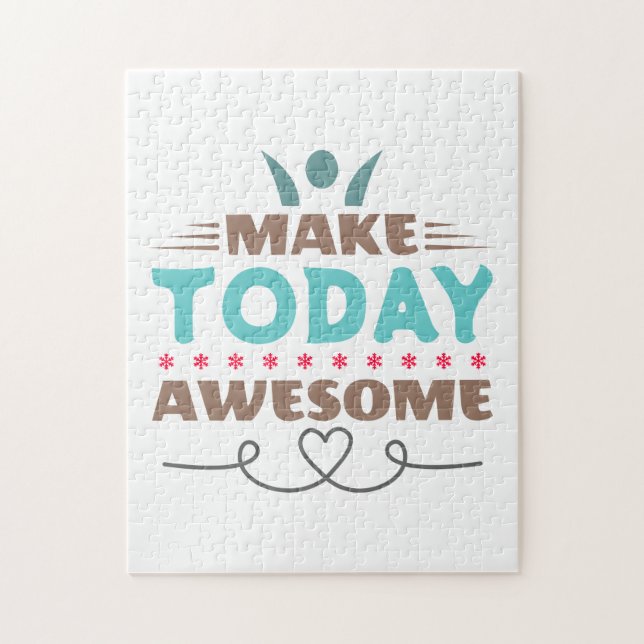 Make Today Awesome Retro Typography Jigsaw Puzzle (Vertical)