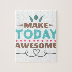 Make Today Awesome Retro Typography Jigsaw Puzzle