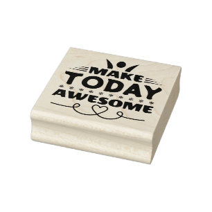 Make Today Awesome Retro Typography Rubber Stamp