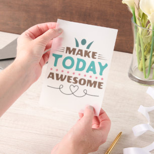 Make Today Awesome Retro Typography Vellum Invitations