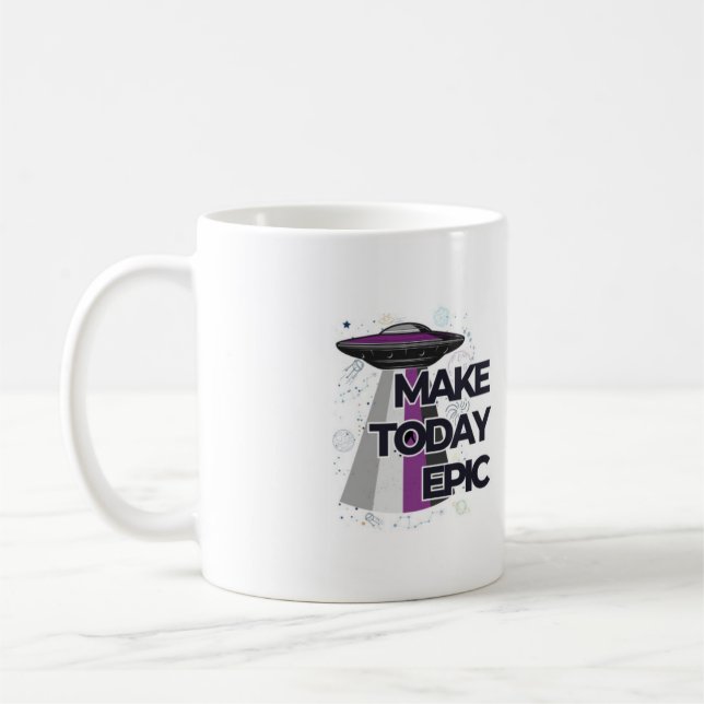 "Make Today Epic" UFO Flying Saucer Mug (Left)