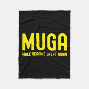 Make Ukraine Great Again Support Funny Saying Fleece Blanket