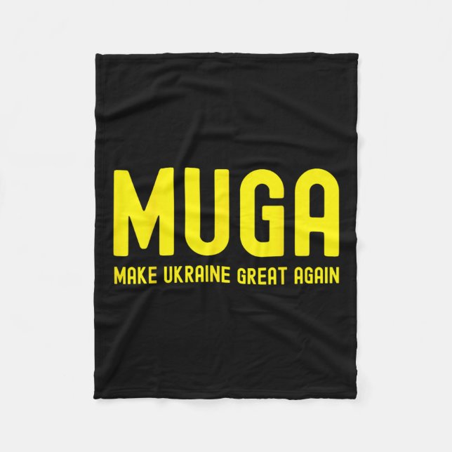 Make Ukraine Great Again Support Funny Saying  Fleece Blanket (Front)