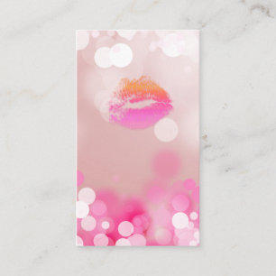 Make up Artist Business Card Pink Lips & Lights