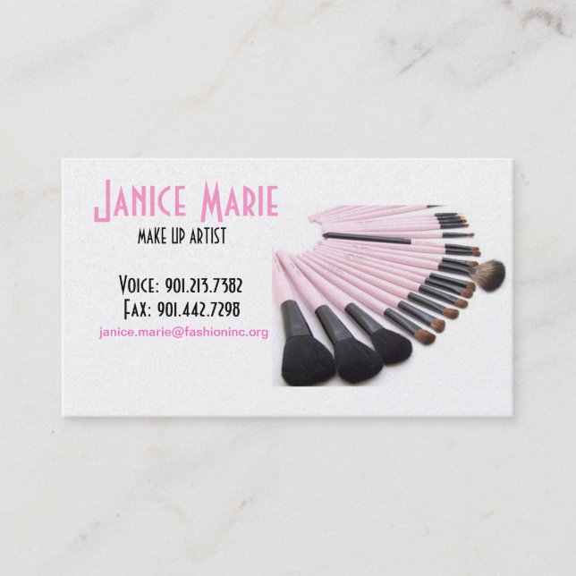Make-Up Artist Business Card Sample II (Front)