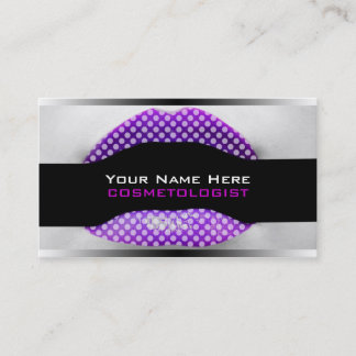 Make-Up Artist Business Cards Purple Polka Dots