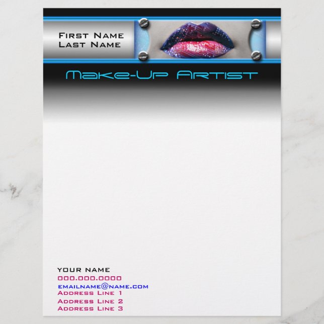 Make-Up Artist Business Letterhead (Front)