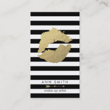 Make Up Artist Chic Gold Black Business Card