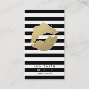 Make Up Artist Chic Gold Black Business Card