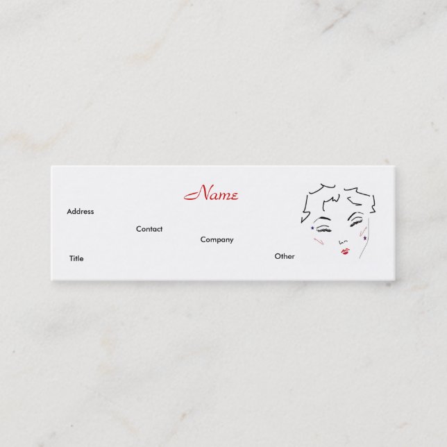 Make-up Artist Diva Lips IV Mini Business Card (Front)