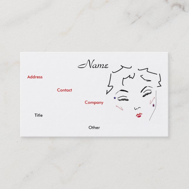 Make-up Artist Diva Lips V Business Card (Front)