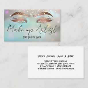 Make Up Artist Eye Lashes Glow Business Card