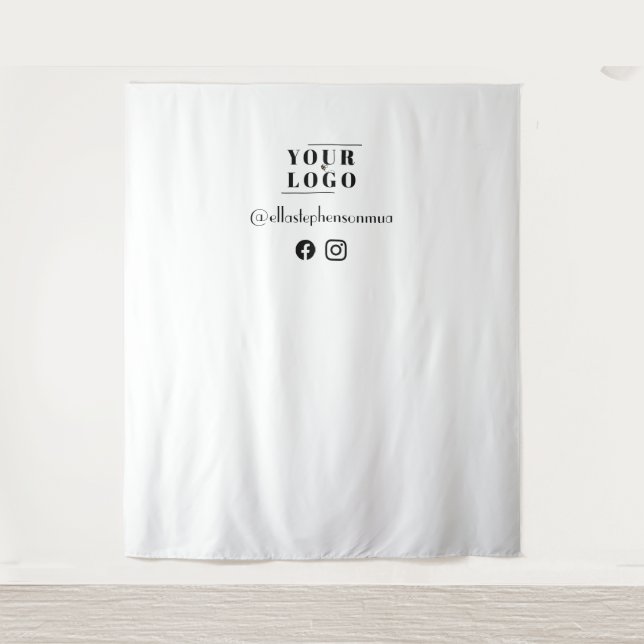 Make up Artist Logo Social Media Photo Backdrop Tapestry (Front)