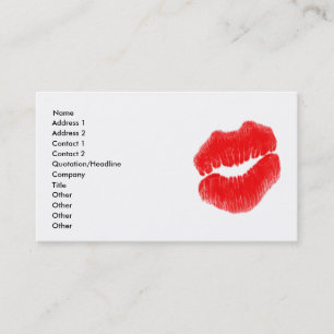 Make-up Artist Red Lips Black White Business Card